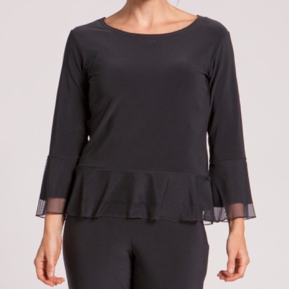 SYMPLI mix party peplum top - Picture 1 of 7